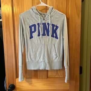 Victoria's Secret Gray Hoodie with Blue PINK Logo